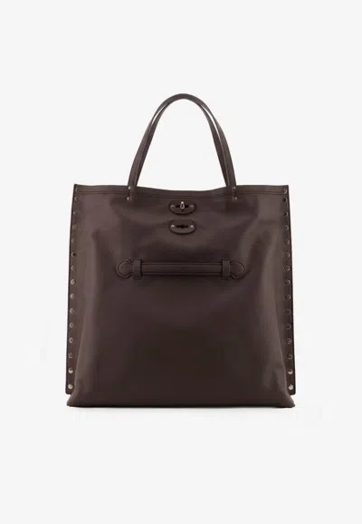 Zanellato A Spasso Leather Tote Bag In Brown