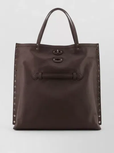 Zanellato A Spasso Leather Tote Shopping Bag In Brown