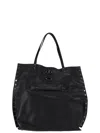Zanellato Black Leather Tote Bag With Decorative Studs In Black