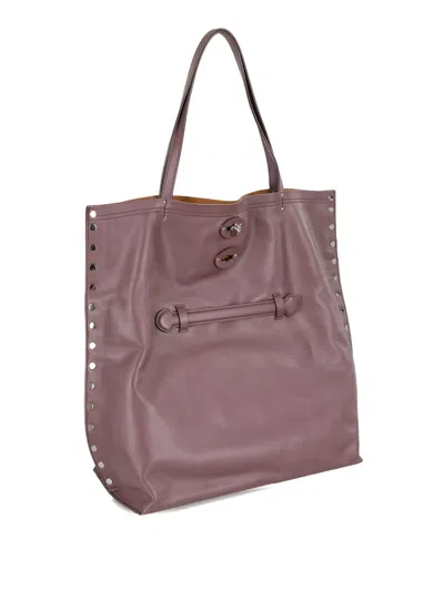 Zanellato A' Spasso Stud-embellished Tote Bag In Brown