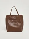 Zanellato Studded Leather Shoulder Bag With Dual Handles In Brown