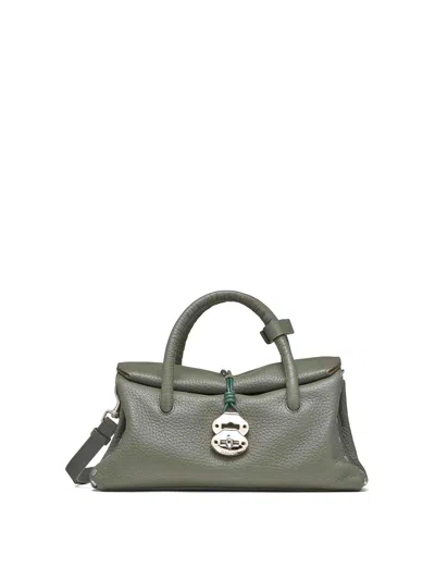 Zanellato Alma Centaur Bag Anthracite In Leather In Green