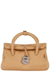 Zanellato Dotta Centauro Small Tote Bag In Leather In Brown Amaretto