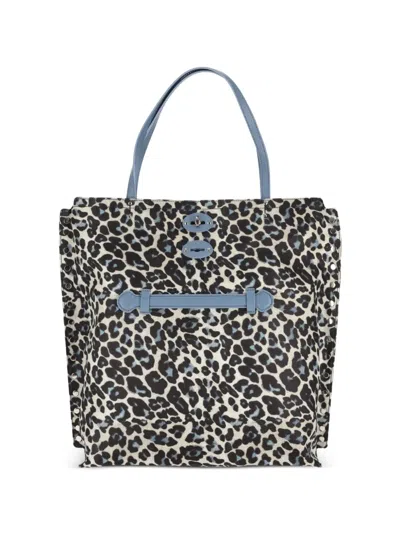 Zanellato A'spasso Animal Print Tote Bag In Multi