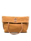 Zanellato Aspasso Jones Suede Leather Handbag In Brown