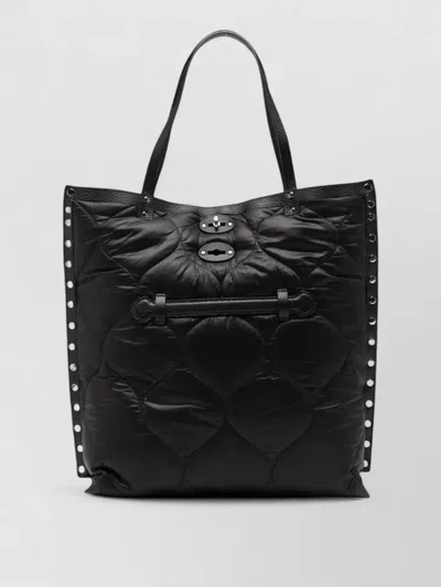 Zanellato Aspasso Lunaria Medium Leather Tote Bag In Black