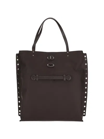 Zanellato A'spasso Rivet Detail Tote Bag In Brown
