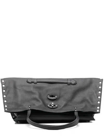 Zanellato A'spasso Saeta Medium Leather Tote Bag In Black
