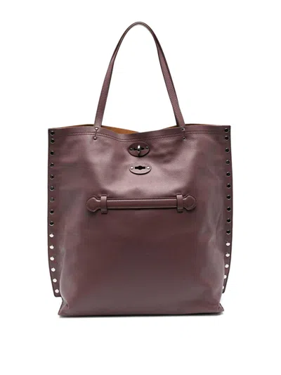 Zanellato Aspasso Saeta Medium Leather Tote Bag In Red
