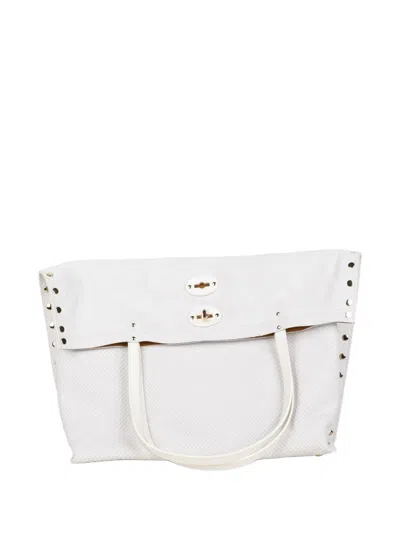 Zanellato A'spasso Stud-embellished Tote Bag In White