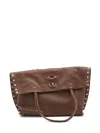 Zanellato Medium Leather Tote Bag With Metal Accents In Brown