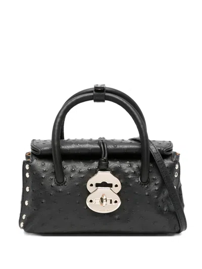 Zanellato Baby Dotta Studded Tote Bag In Black