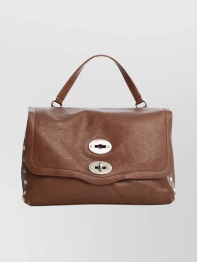Zanellato Baby Leather Handbag Top Handle Design In Brown