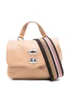 Zanellato Tumbled Leather Small Postina Daily Giorno Bag In Brown