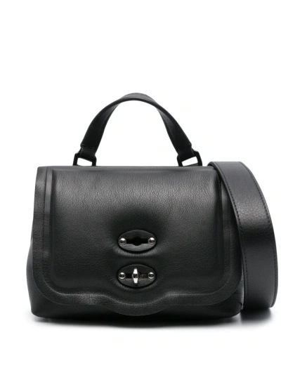 Zanellato Baby Postina Leather Handbag In Black