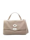 Zanellato Postina S Leather Crossbody Bag With Double Shoulder Strap In Neutral