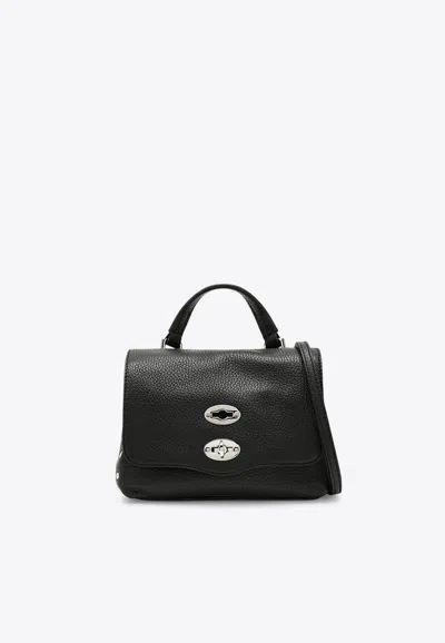 Zanellato Baby Postina Leather Top Handle Bag In Black