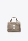 Zanellato Gray Calf Leather Bos Taurus Shoulder Bag In Brown