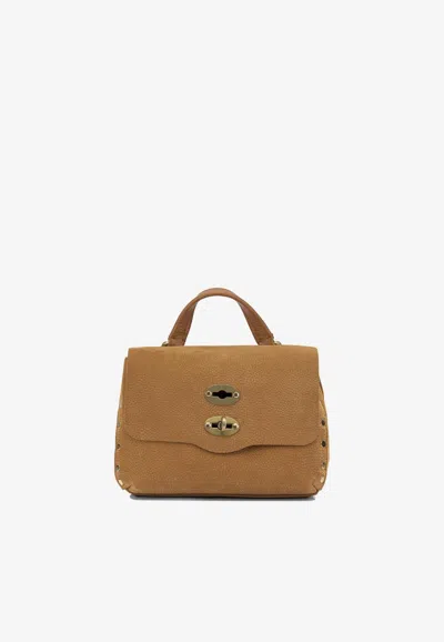 Zanellato Baby Postina Nubuck Leather Handbag In Brown