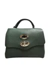Zanellato Baby Postina Pebble-textured Top-handle Mini Bag In Green