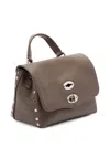Zanellato Baby Postina Studded Tote Bag In Brown