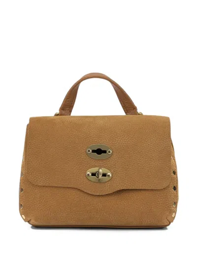 Zanellato Baby Postina Stud-embellished Leather Tote Bag In Purple