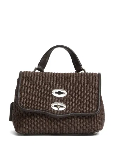 Zanellato Baby Postina Top Handle Woven Tote Bag In Brown