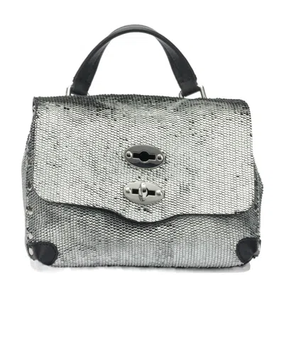 Zanellato Baby Postina Twist Lock Shoulder Bag In Silver