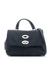 Zanellato Postina Rimboccata Tokyo Baby Leather Handbag In Blue