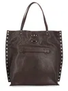 Zanellato Shoulder Bag With Studded Accents And Dual Handles In Brown