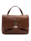 Zanellato Postina Medium Tote Bag In Brown Leather In Brown