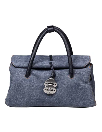 Zanellato Bag Dotta Canvas Genova S Color Denim In Denim Blue
