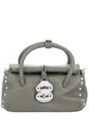 Zanellato Chic Shoulder Bag Detachable Strap In Gray