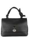 Zanellato Bag Postina Piuma Knot M Handbag In Black