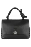 Zanellato Bag Postina Piuma Knot M Handbag In Black