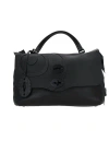Zanellato Foldover Top Leather Satchel In Black