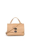 Zanellato Beige Leather Postina Baby Top Handle Bag In Neutral