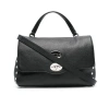Zanellato Tumbled Leather Medium Postina Daily Day Bags In Black