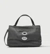 Zanellato Structured Black Calf Leather Shoulder Bag In Black