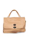 Zanellato Postina Daily Medium Leather Handbag In Orange