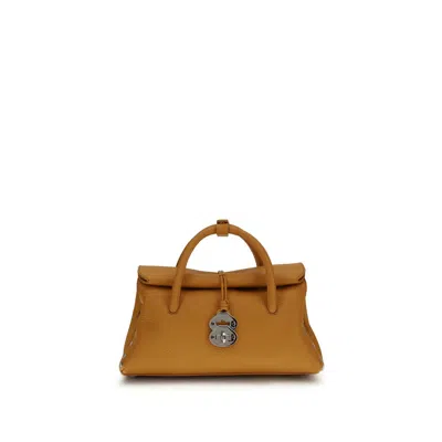Zanellato Beige Calf Leather Bos Taurus Shoulder Bag In Brown