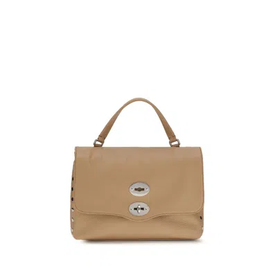 Zanellato Beige Calf Leather Bos Taurus Shoulder Bag In Brown