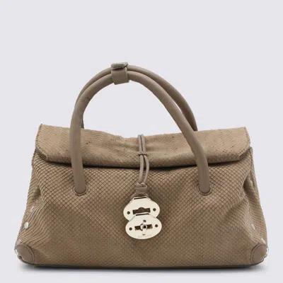 Zanellato Beige Leather Dotta S Top Handle Bag In Brown