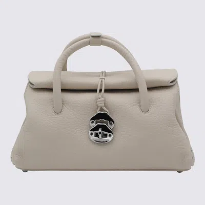 Zanellato Beige Leather Dotta Top Handle Bag In White