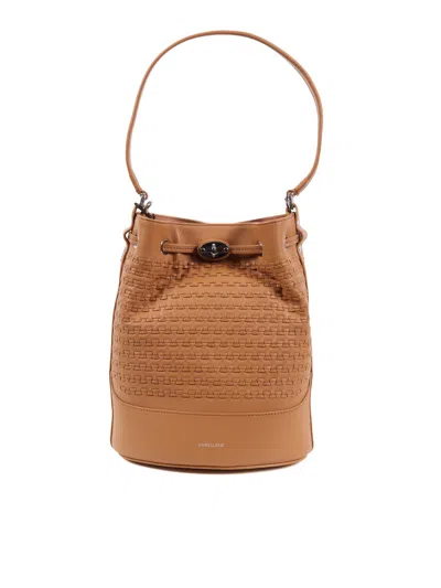 Zanellato Beige Tabac Musiva Bovine Leather Bucket Bag In Brown
