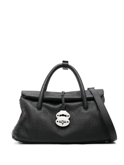 ZANELLATO BLACK CALF LEATHER 'DOTTA CENTAURO' TOTE BAG