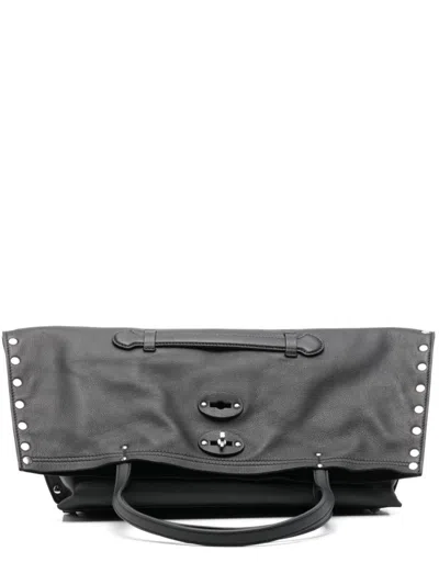 Zanellato Black Dotta Centauro Small Tote Bag