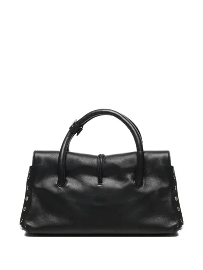 Zanellato Black Dotta Saeta Small Leather Satchel