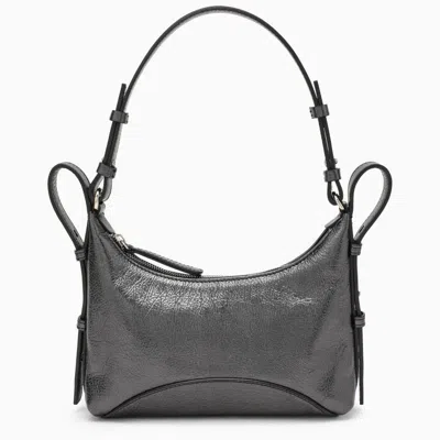 ZANELLATO BLACK LAMINATED LEATHER HANDBAG WITH ADJUSTABLE HANDLE AND SILVER-TONE HARDWARE FOR WOMEN