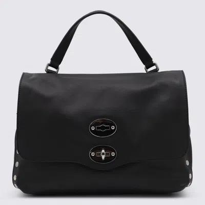 ZANELLATO BLACK LEATHER POSTINA BABY TOP HANDLE BAG
